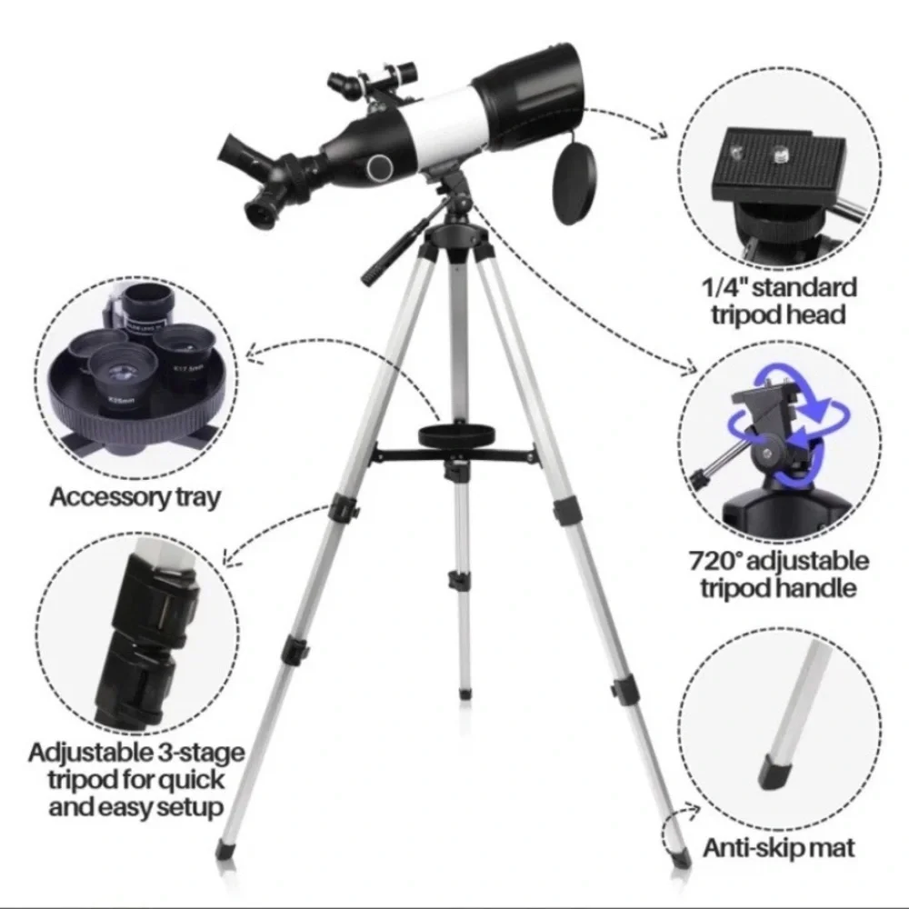 LAKWAR Telescope 80Mm Large Aperture For Astronomy Beginners, Adults And Kids